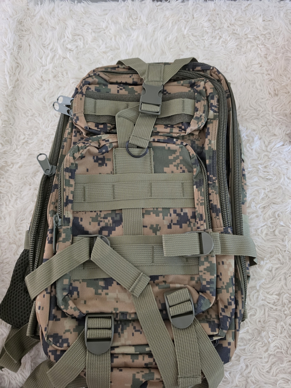 Men's Tactical Camouflage Backpack - Olive Digital Camo 17'